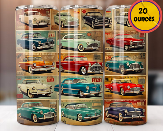 Vintage Style Car Tumbler